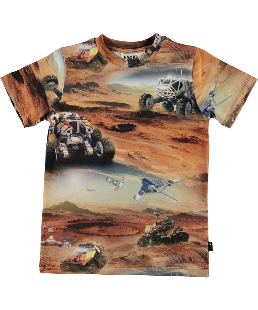 Ralphie - Mars - Ekologisk brun t-shirt med planeten mars