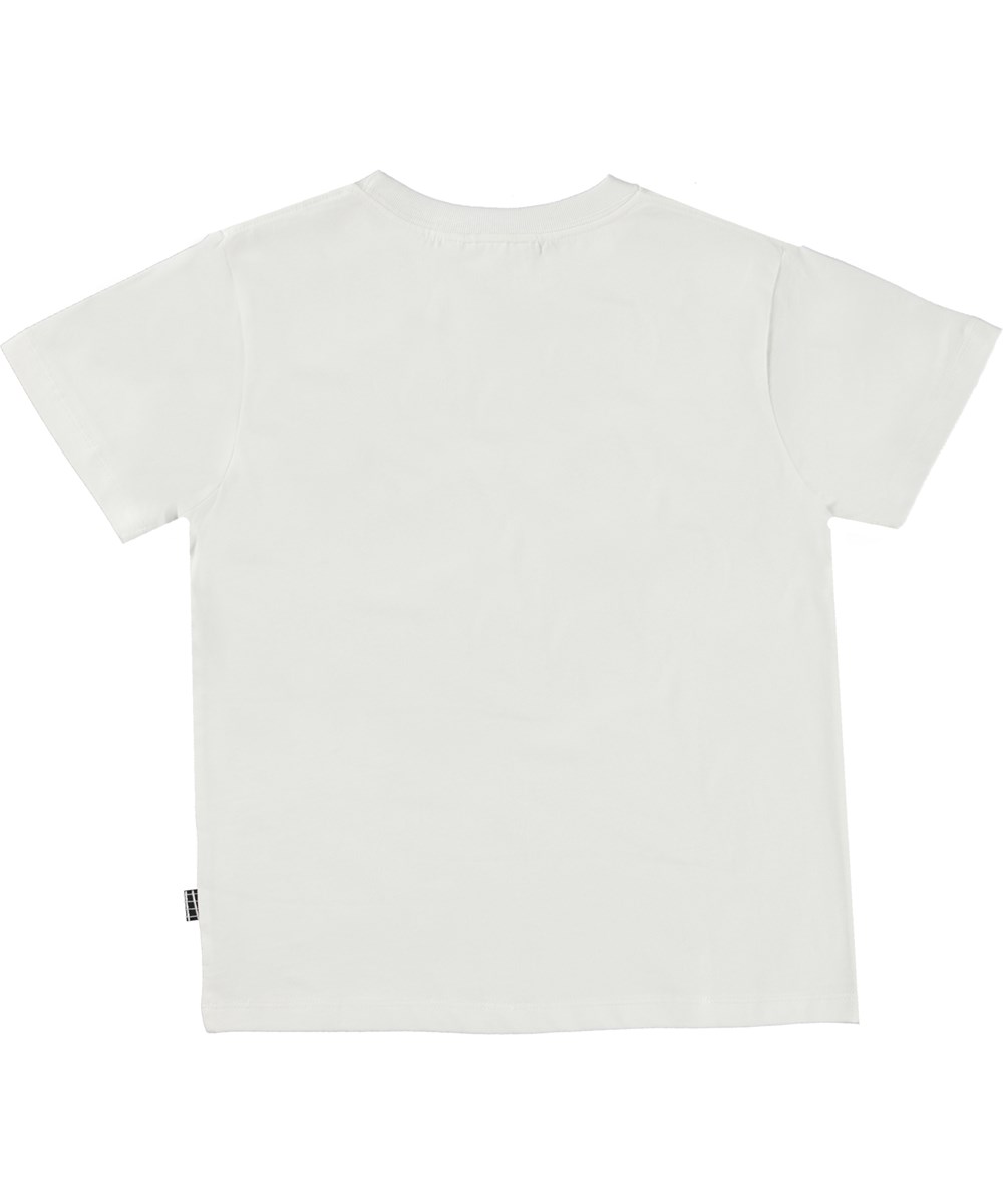 Rame - Water Yin Yang - Vit t-shirt i ekologisk bomull med yin och yang mönster.