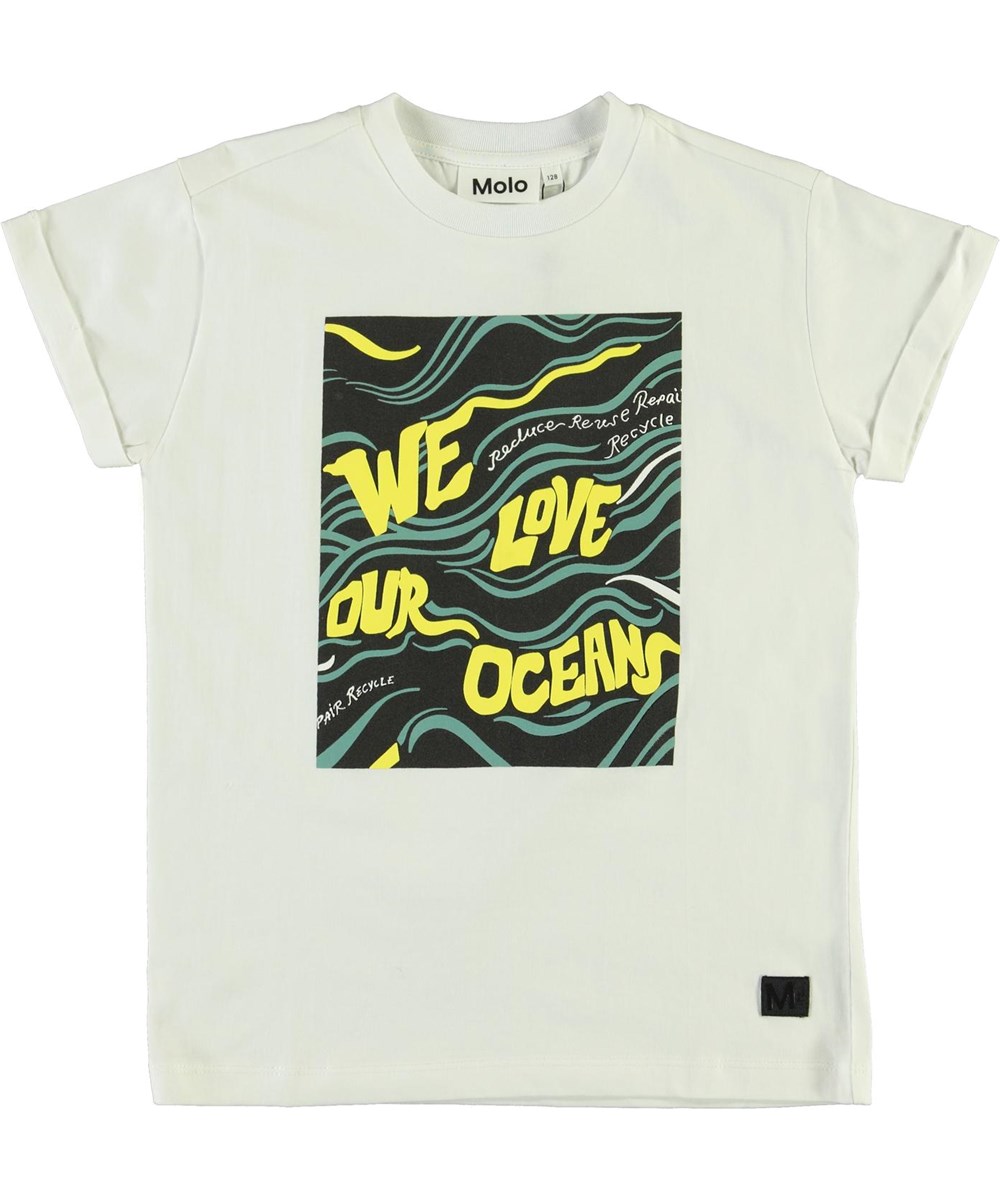 Randon - Weloveouroceanblack - Ekologisk vit t-shirt love ocean