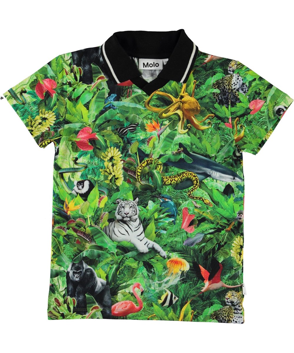Ren - Fantasy Jungle - Ekologisk polo t-shirt med djur