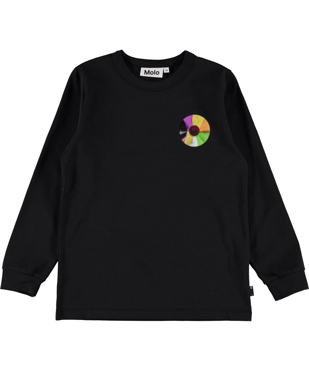 Rez - Black - Svart långärmad blus med tryck