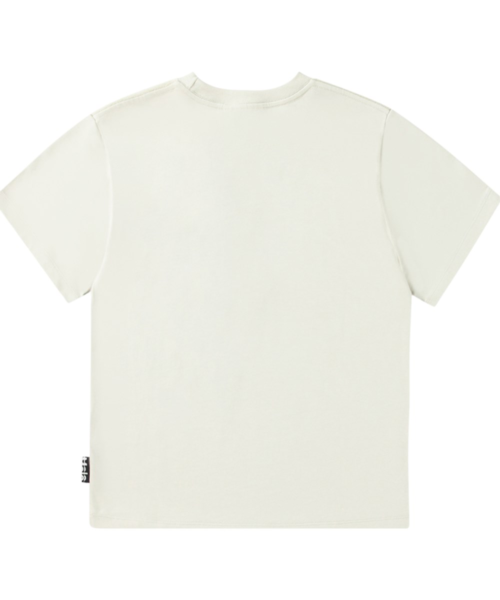 Riley - Goal! - Off-white T-shirt i ekologisk bomull med placerat fotbollsprint.