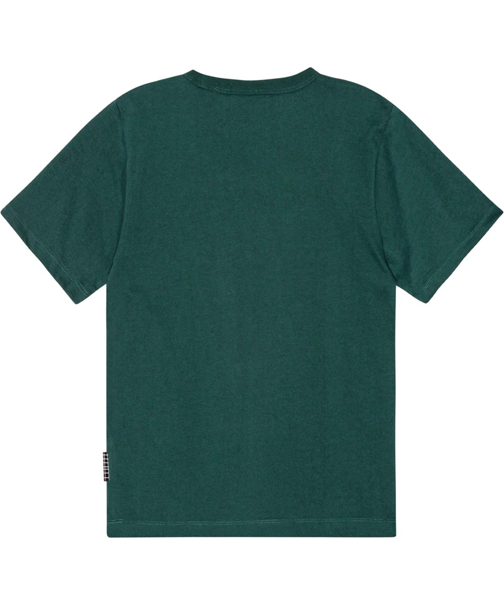 Riley - Grading Smile - Grön T-shirt i ekologisk bomull med multifärgat tryck av en smiley.