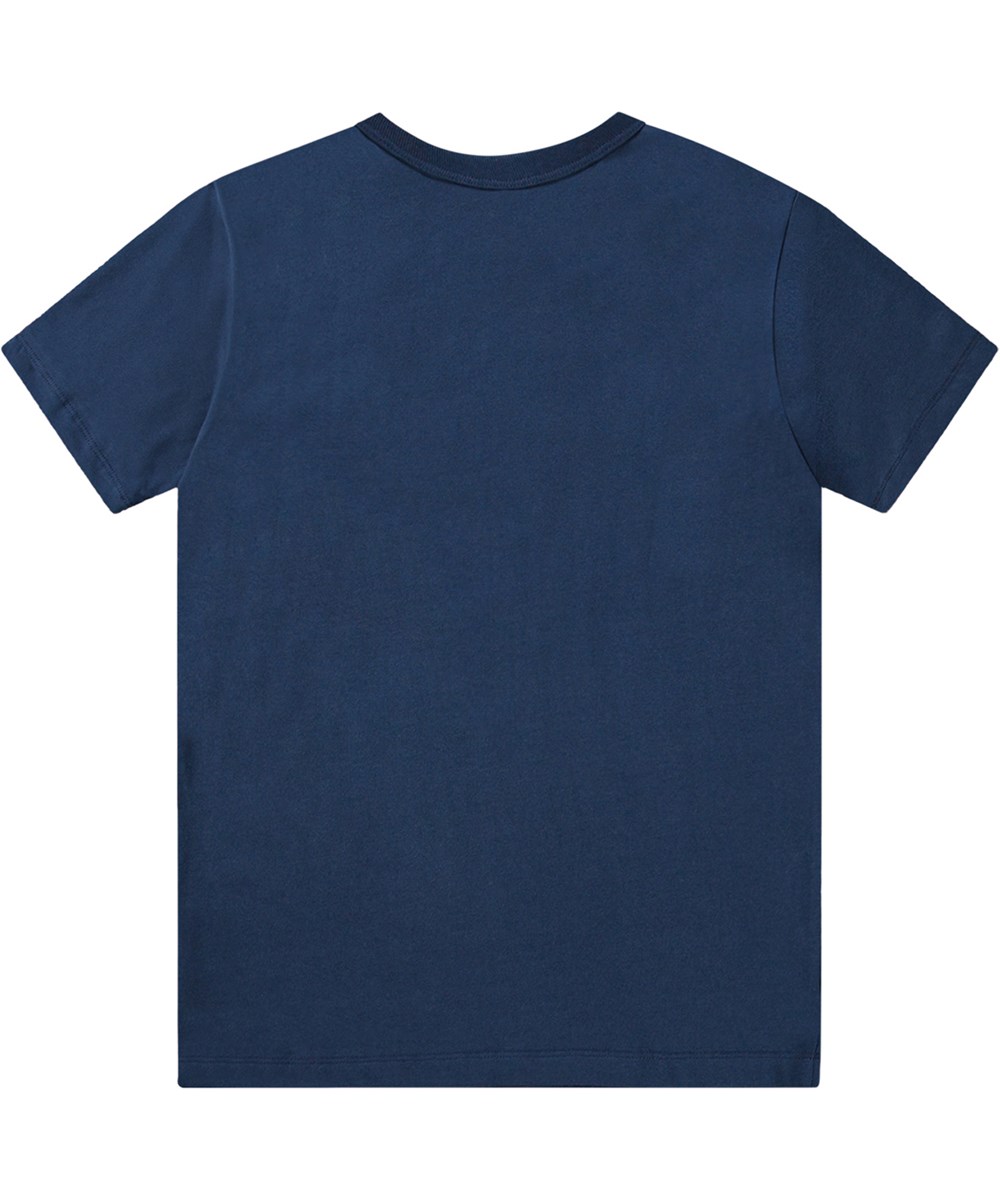 Riley - Oceanic - Blå T-shirt i ekologisk bomull med tryckt design.