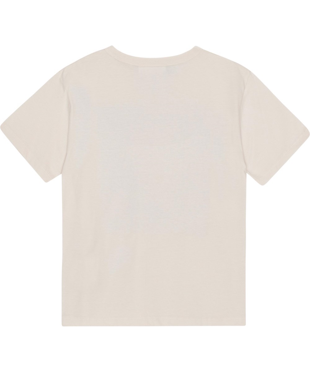 Riley - Peace Out Skate - Beige ekologisk t-shirt med skate mönster.