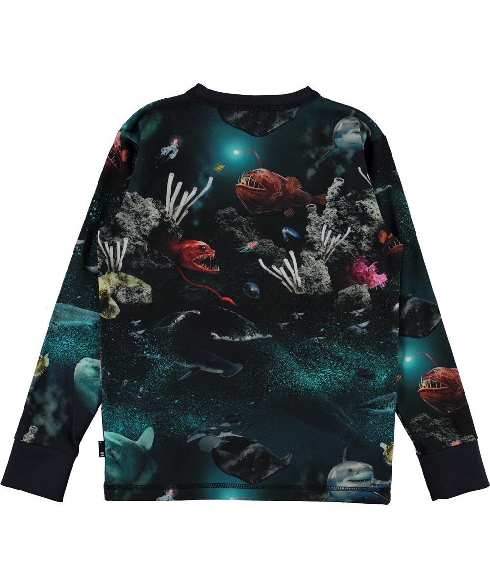 Rill - Deep Sea - Ekologisk långärmad t-shirt med havstryck