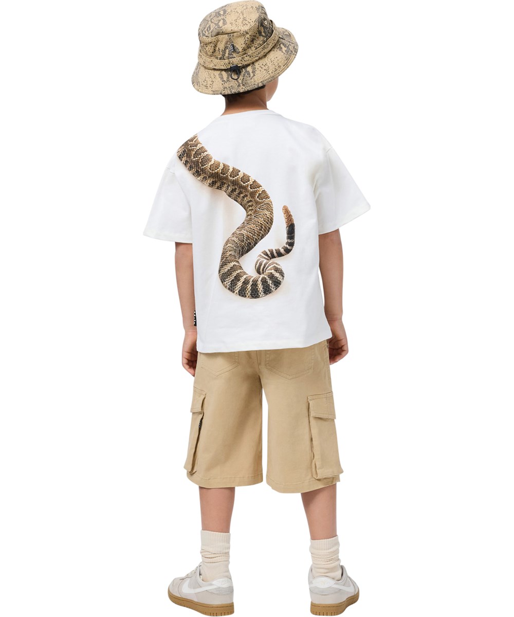 Rillo - Rattle Snake - Vit T-shirt för barn i ekologisk bomull