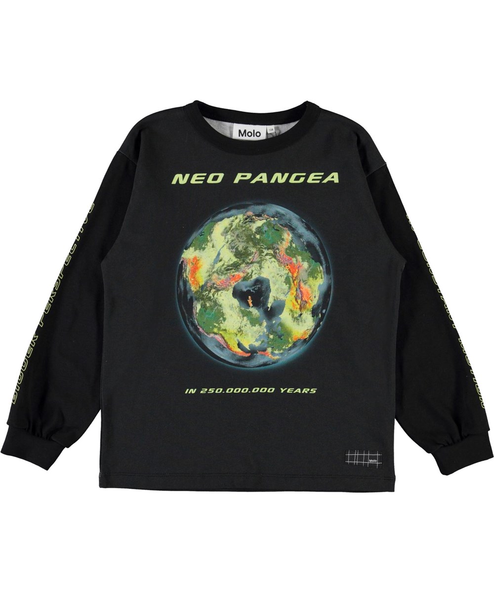 Rin - Neo Pangea - Svart tröja med jordklotet