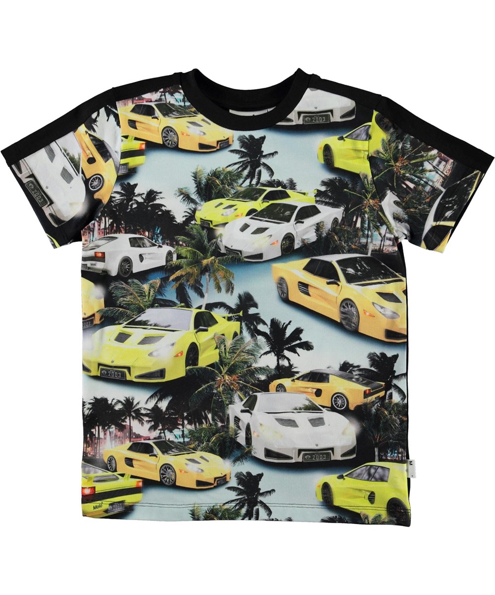 Rishi - Fast Cars - T-shirt med bilar och palmer