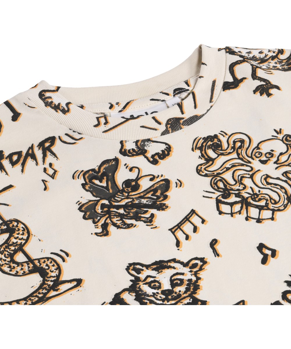 Rodney - Make Some Noise - Beige T-shirt för barn i ekologisk bomull