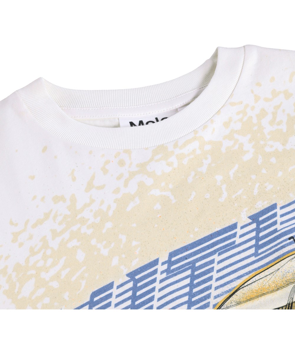 Rodney - Racing Car - Vit T-shirt för barn i ekologisk bomull