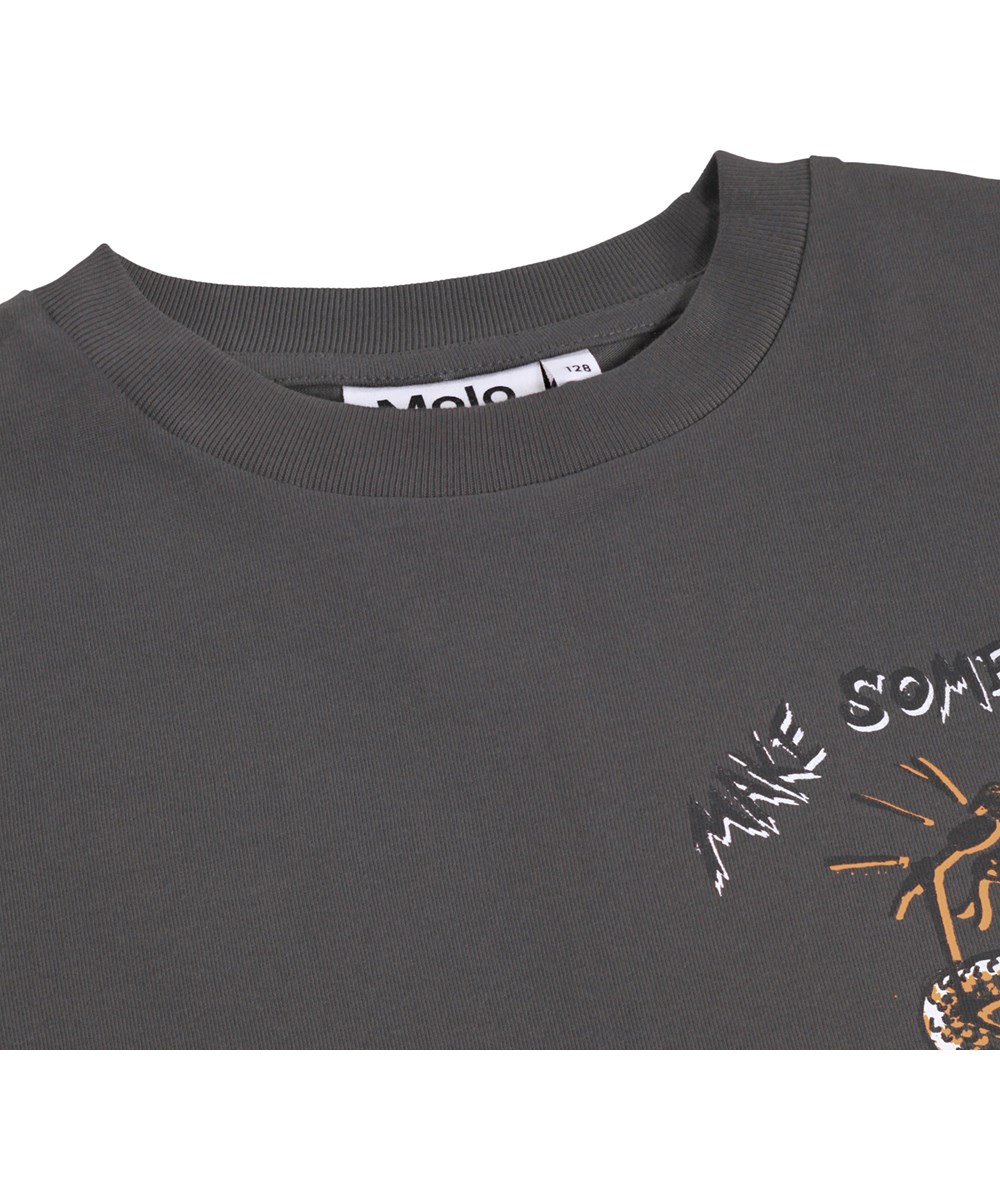 Rodney - Rock Dark - Grå T-shirt för barn i ekologisk bomull