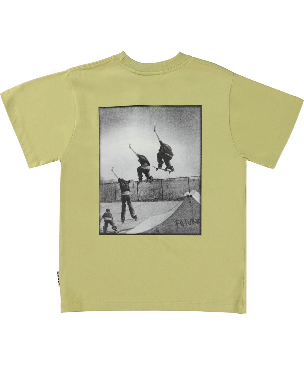 Rodney - Sequence Skate - Grön ekologisk t-shirt med skejtmönster.