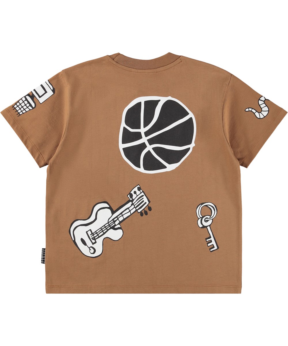 Rodney - Wooden - Brun T-shirt för barn i ekologisk bomull