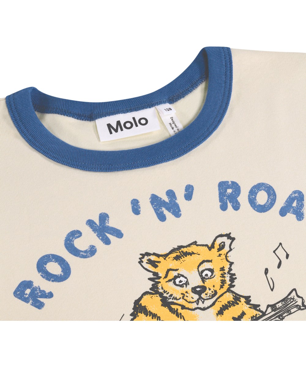 Ronnie - Summer Sand - Vit T-shirt för barn i ekologisk bomull