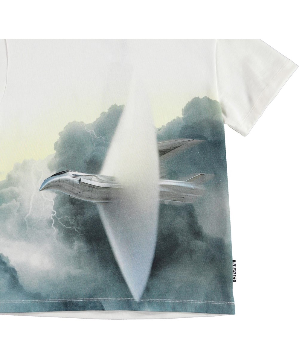 Roxo - Breaking Barrier - Ekologisk vit t-shirt med flygplan