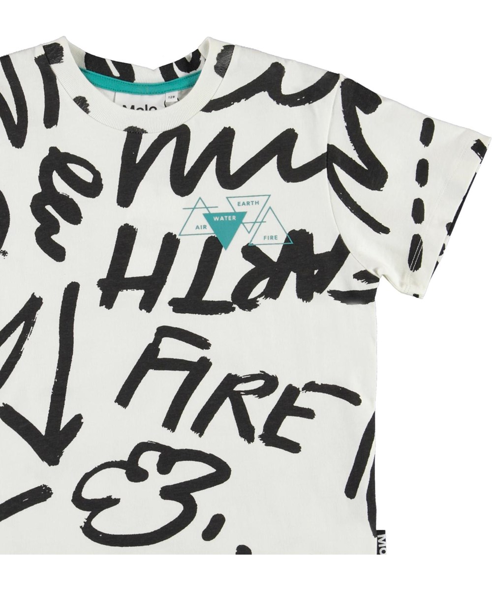 Roxo - Elements White - Ekologisk vit t-shirt med svart text