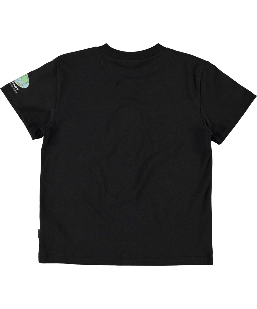 Roxo - In Motion - Ekologisk svart t-shirt med jordklotet