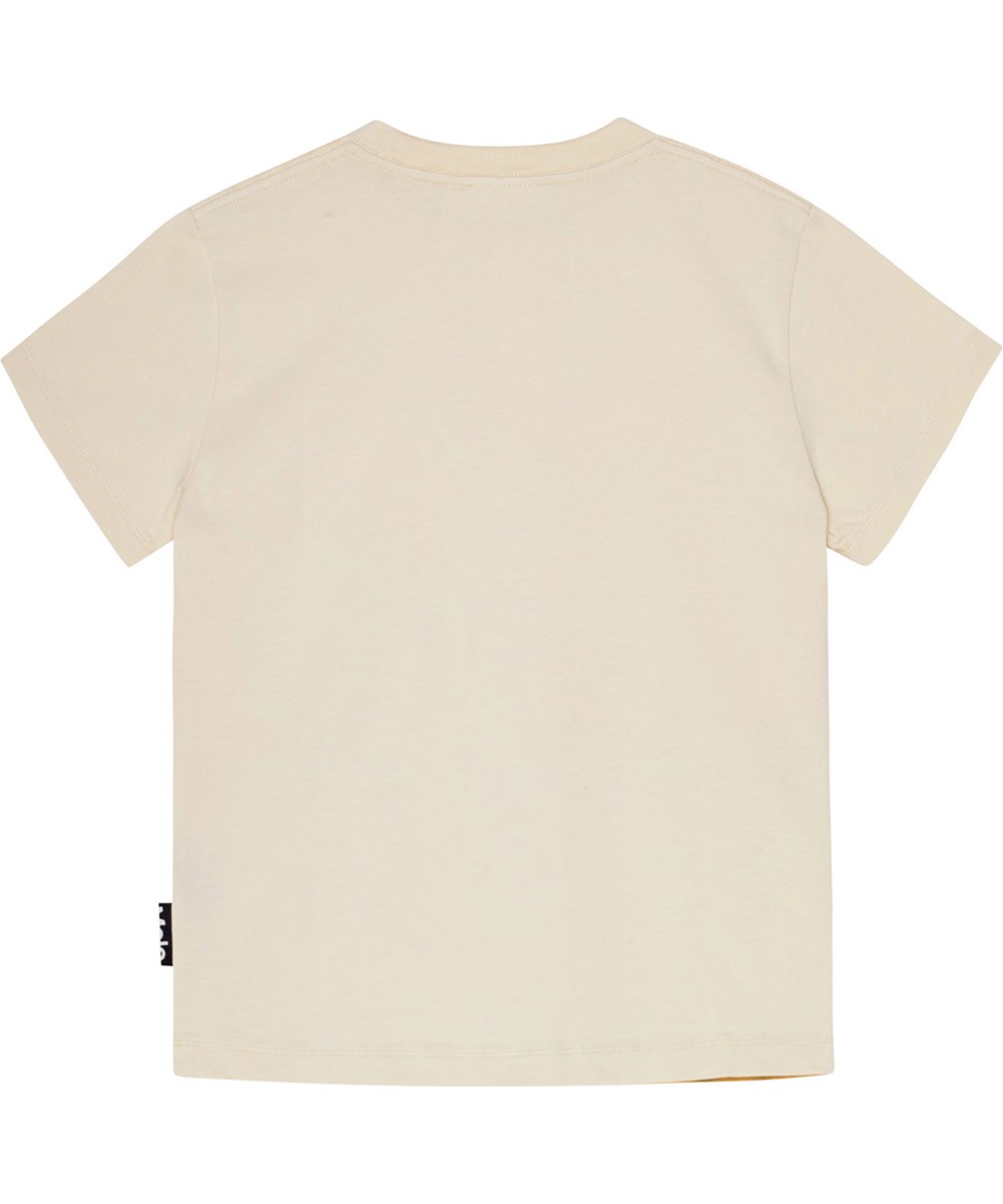 Roxo - Rhino - Off-white T-shirt i ekologisk bomull med ett noshörningsmönster på framsidan.