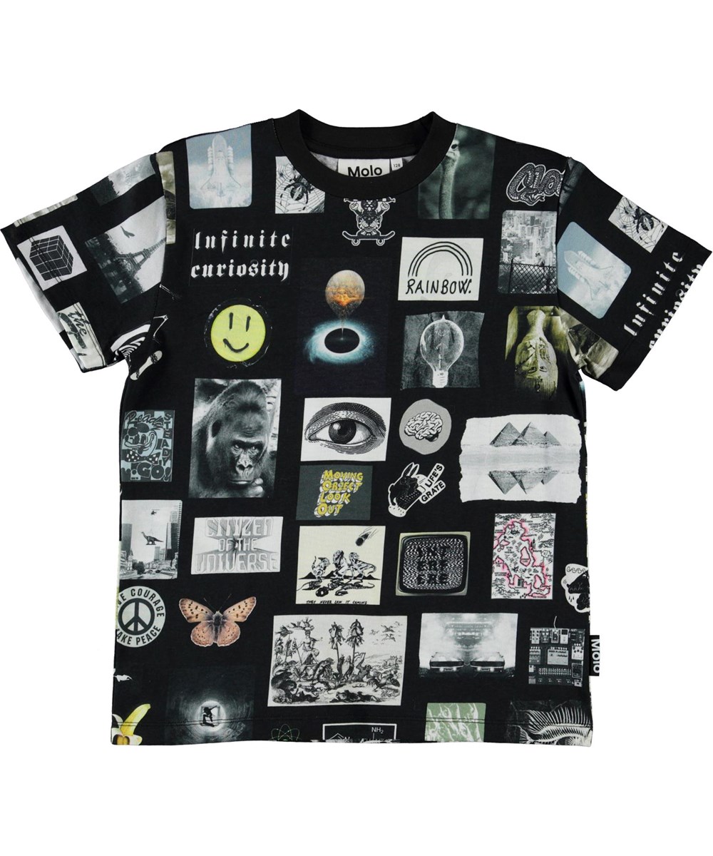 Roxo - Scrapbook Black - Ekologisk t-shirt med små bilder