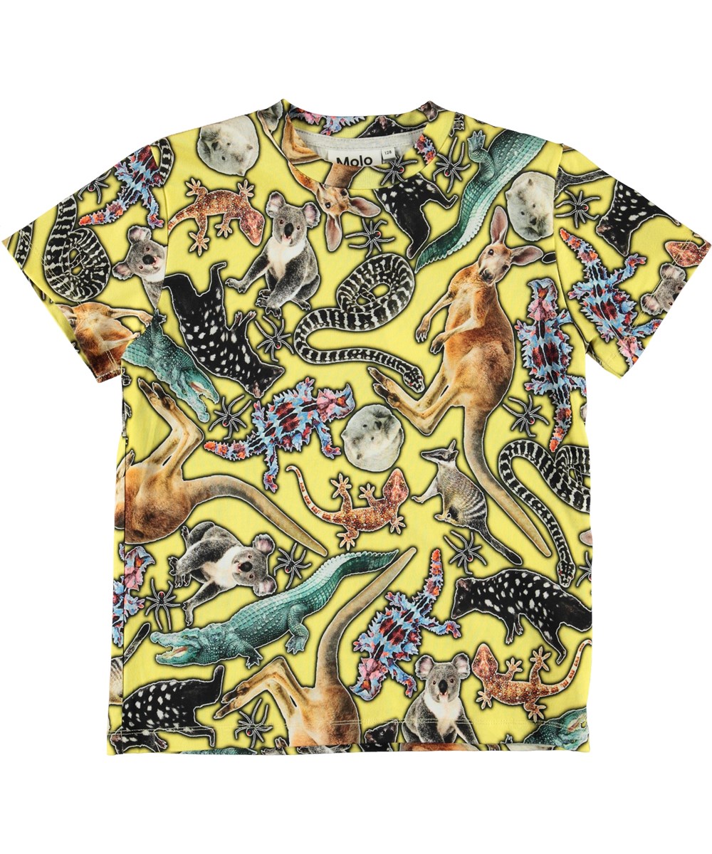 Roxo - Yellow Animals - Gul t-shirt med djur tryck