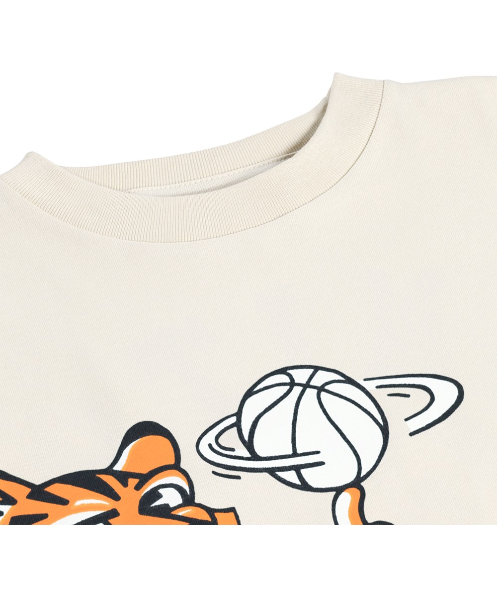 Rube - Basket Mascots - Beige långärmad topp för barn i ekologisk bomull