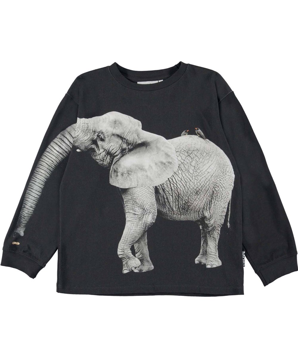 Rube - Elephant - Svart sweatshirt med elefant.