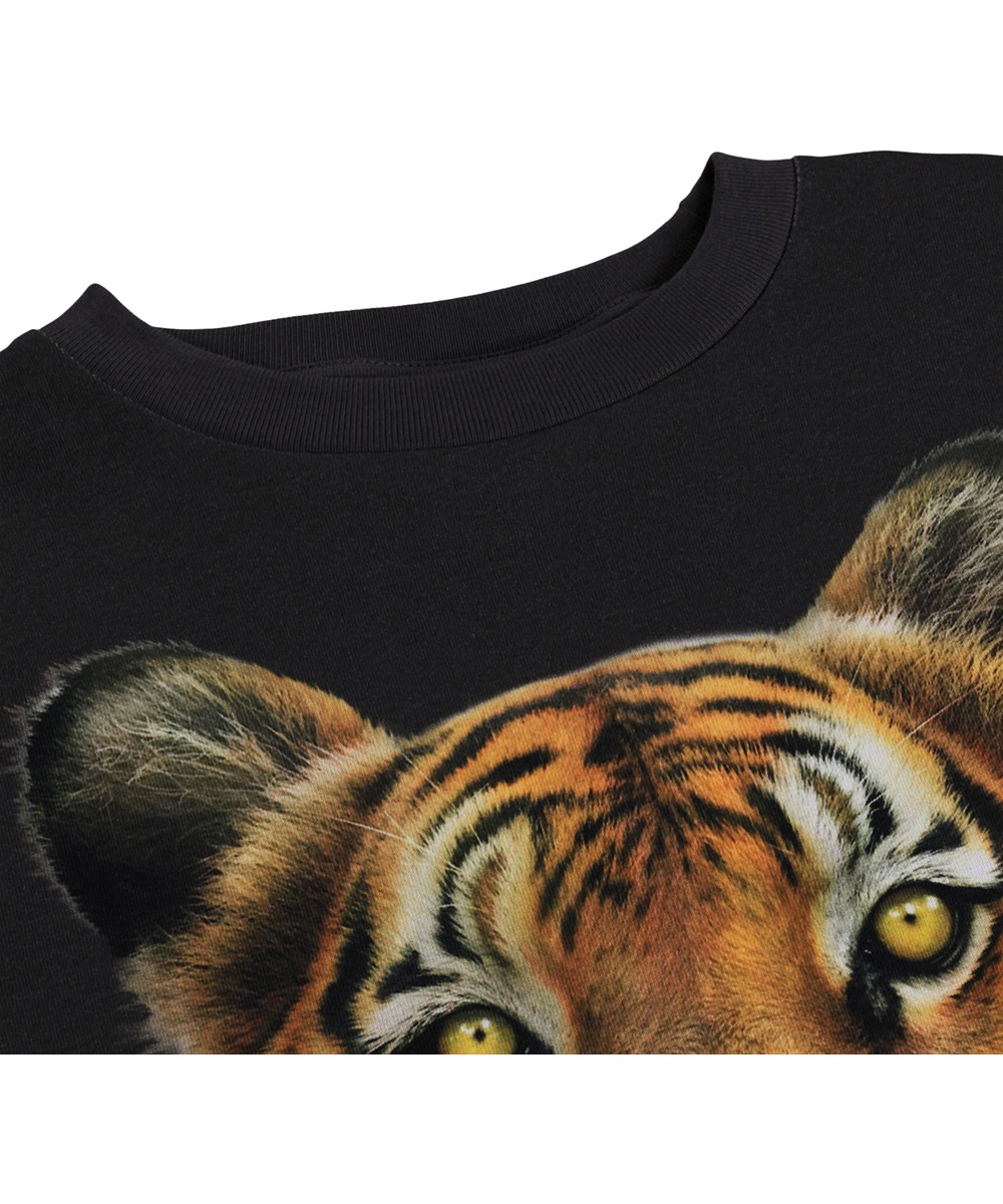 Rube - Tiger Face - Grå långärmad topp för barn i ekologisk bomull