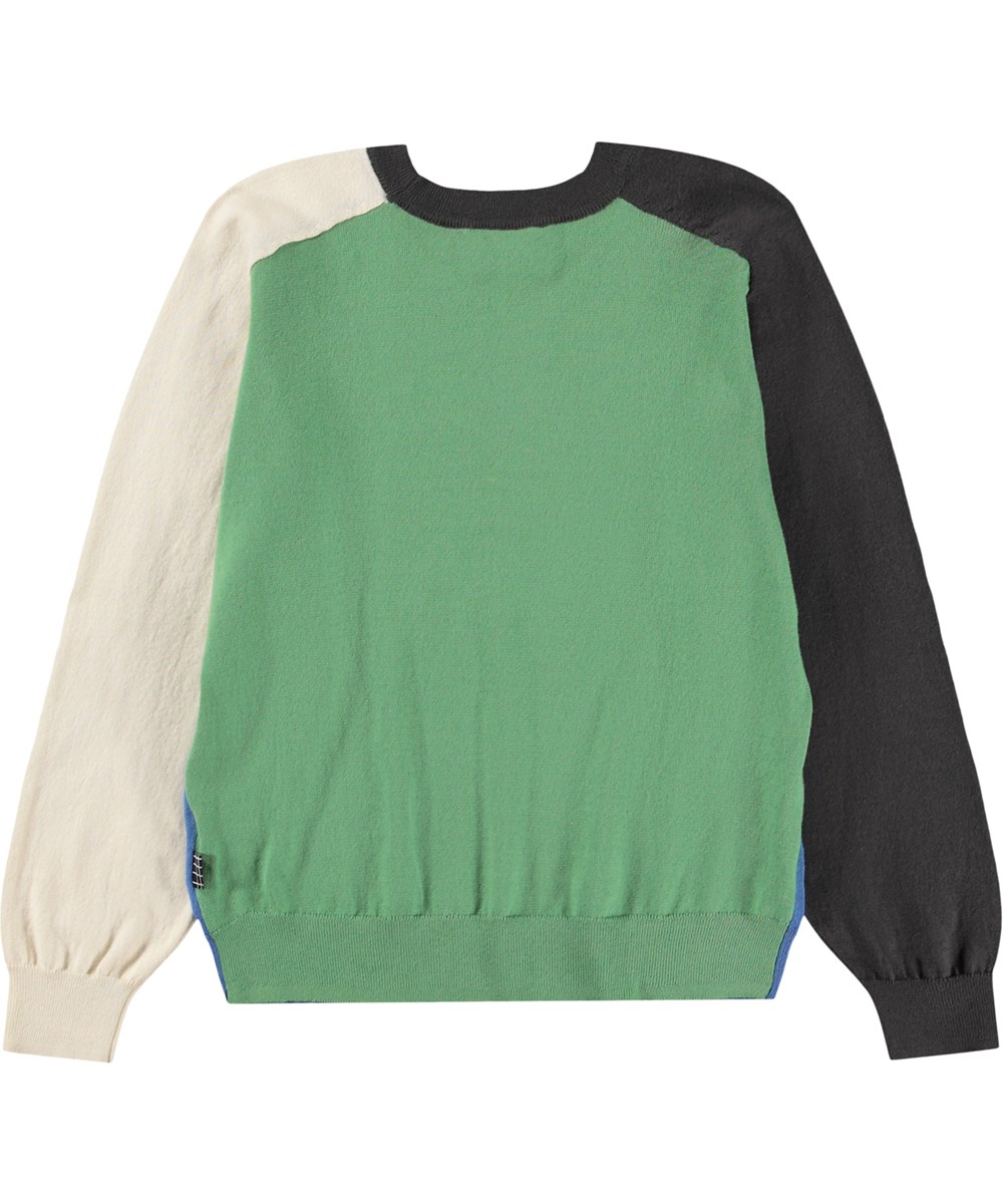 Buzzy - Colour Block - Blå tröja för barn i mjuk ekologisk bomull