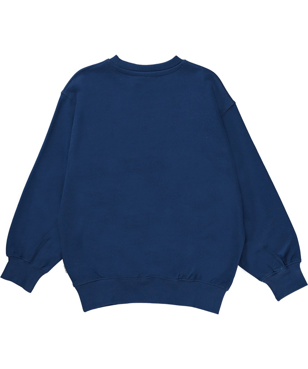 Magni - Indigo - Ekologiska mörkblå sweatshirt med peace now.