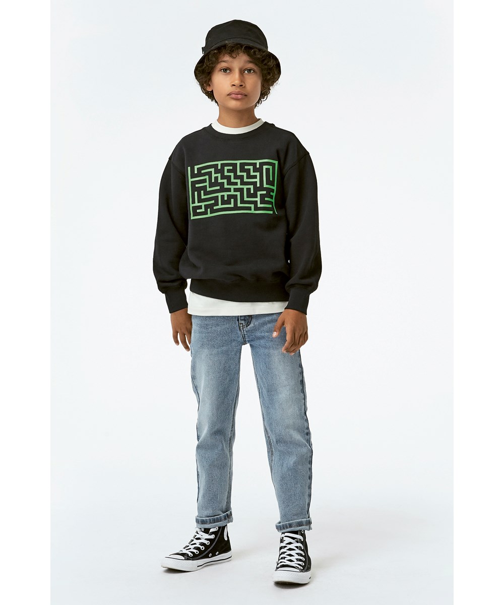 Mann - Black - Labyrint sweatshirt i svart