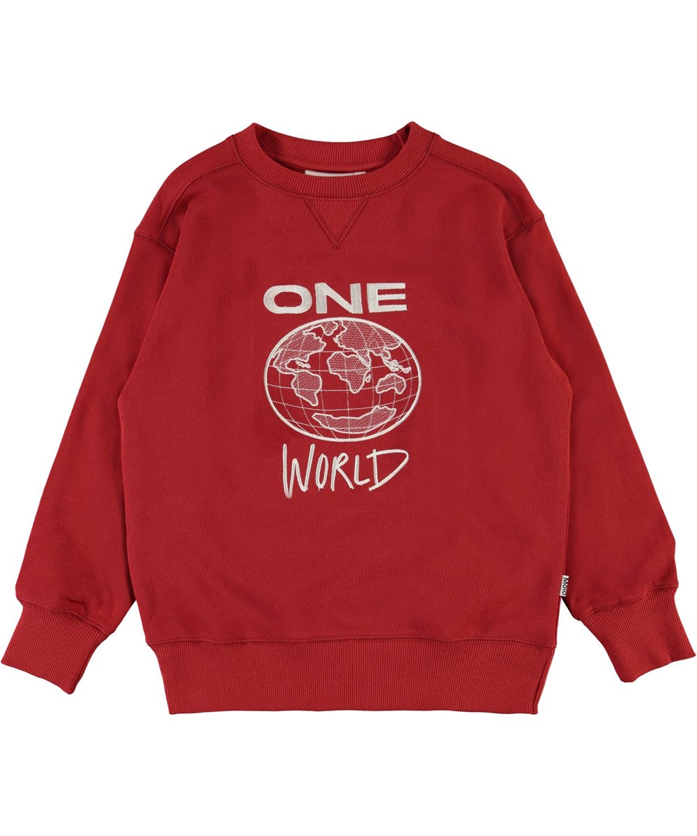 Mann - Bossa Nova - Ekologisk röd one world sweatshirt