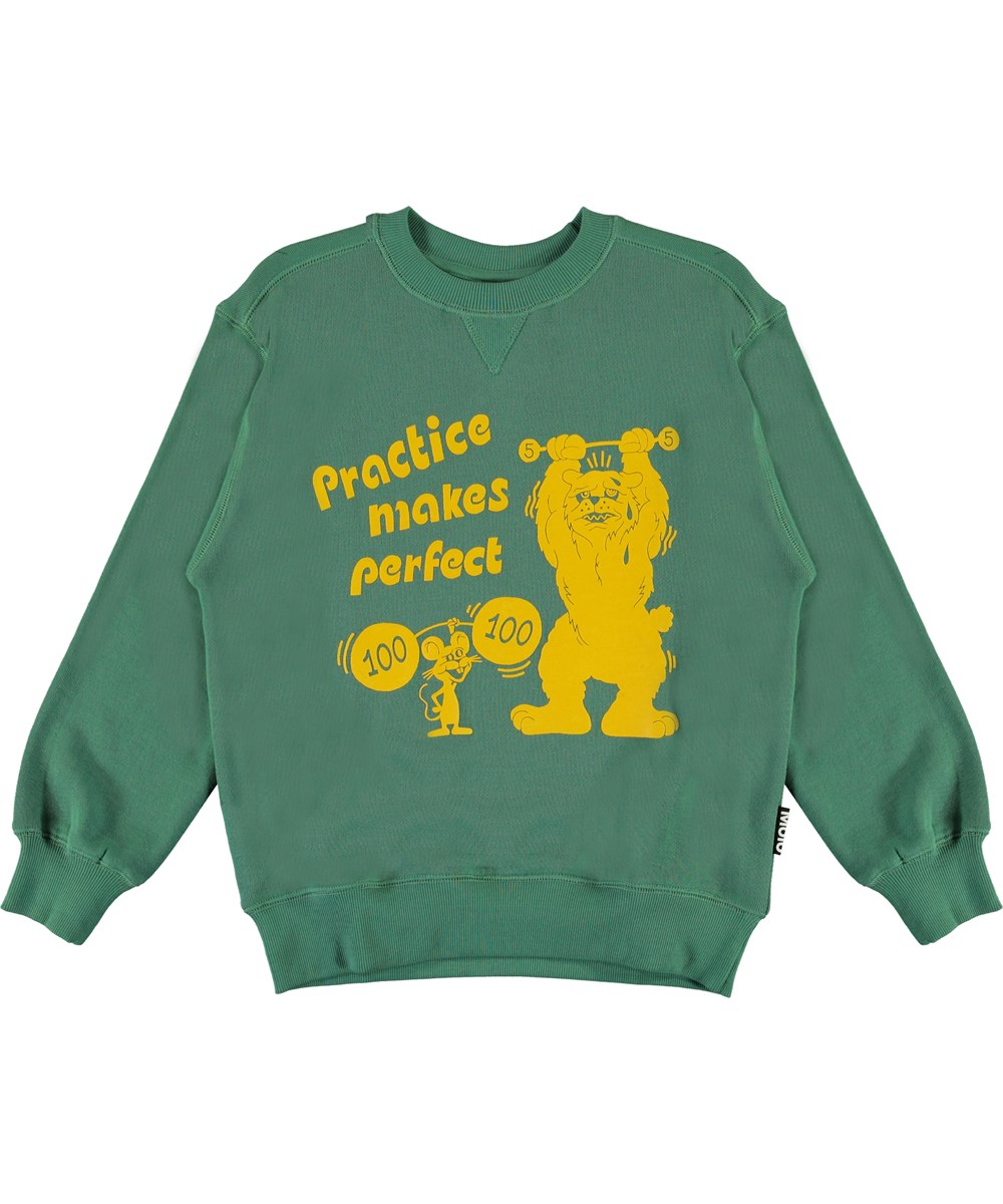 Mann - Moonlight Leaf - Grön sweatshirt emd tyngdlyftning 