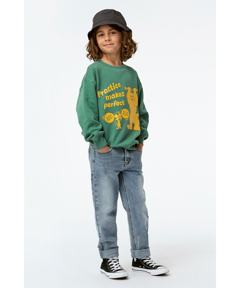 Mann - Moonlight Leaf - Grön sweatshirt emd tyngdlyftning 