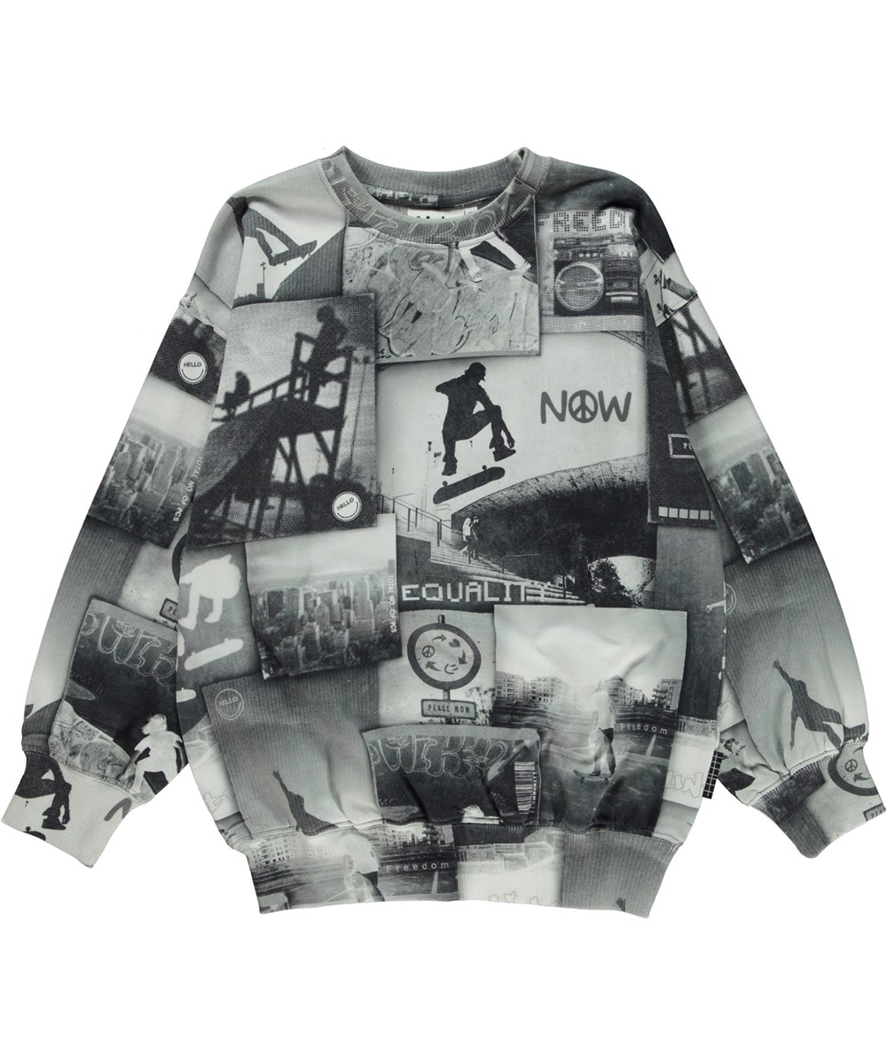 Mar - Skate Life - Ekologisk grå skejt sweatshirt.