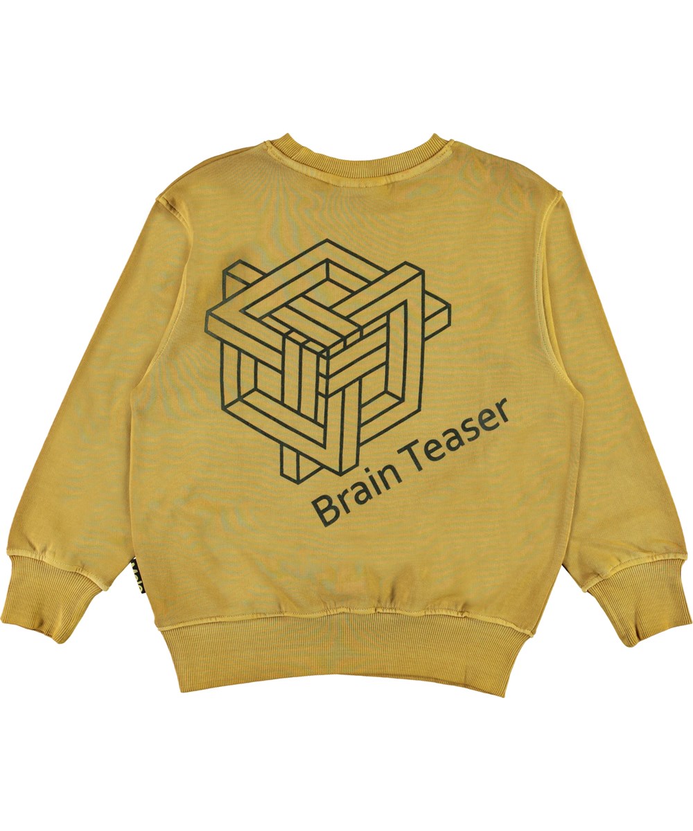 Mattis - Ancient Gold - guldig sweatshirt med brain teaser