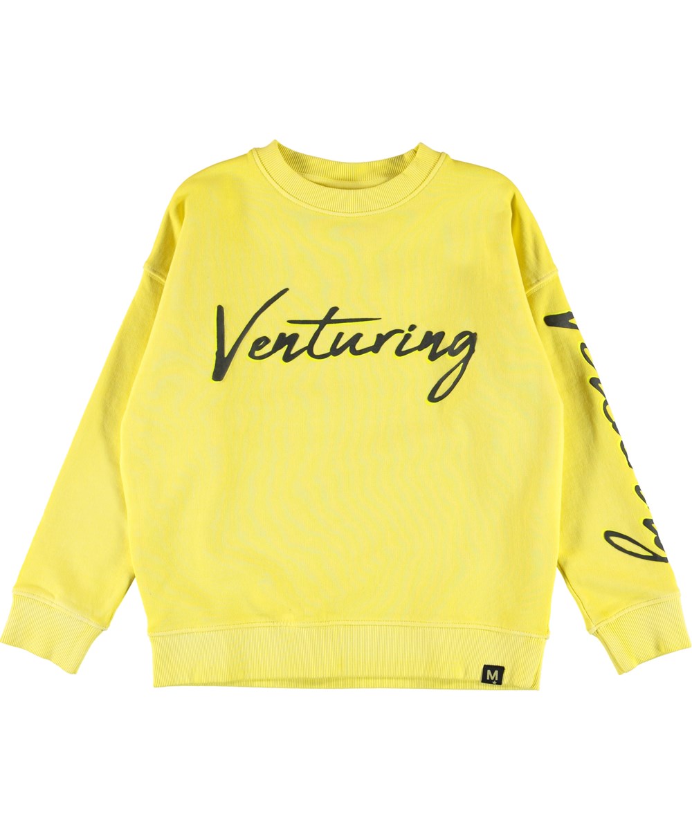 Max - Lemon - Gul sweatshirt med texten venturing