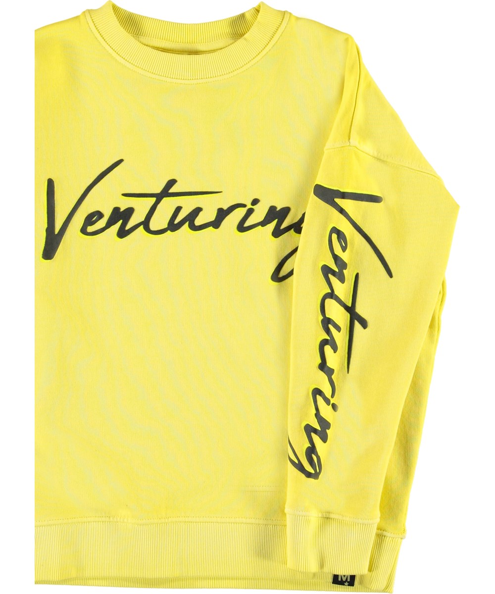 Max - Lemon - Gul sweatshirt med texten venturing
