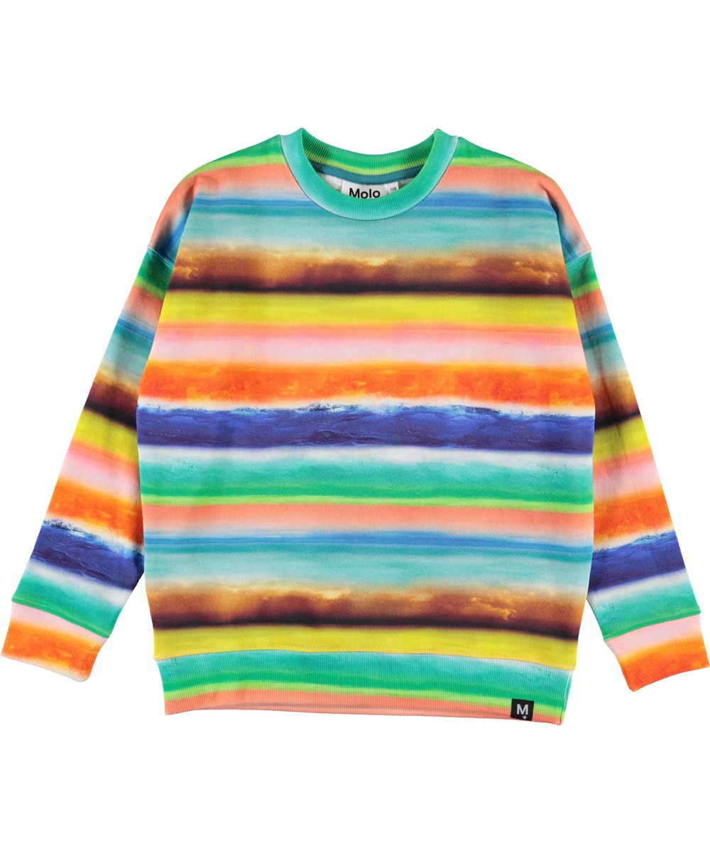 Max - Sunset Stripe - Sweatshirt med färgade ränder