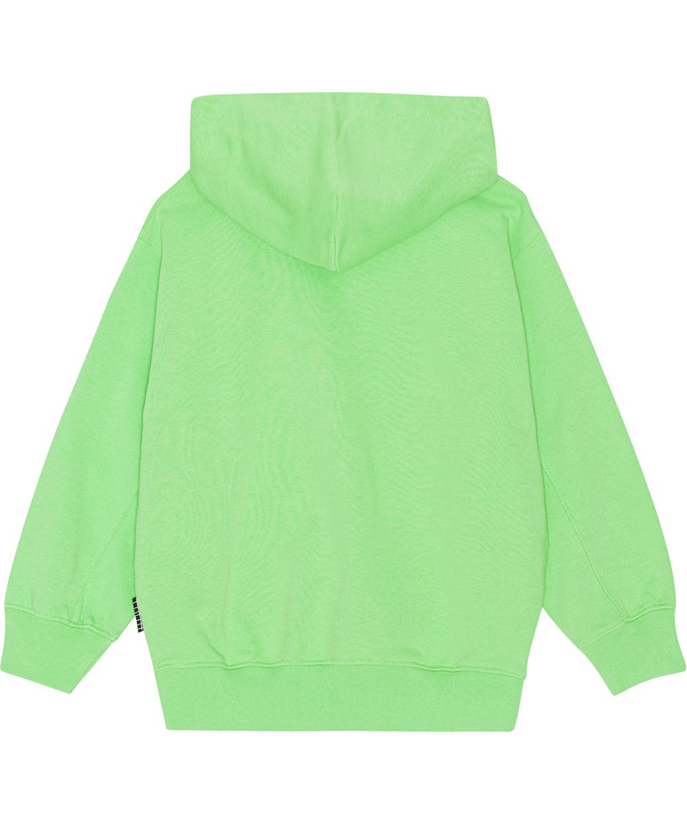 Maxx - Grass Green - Grön luvtröja med lila peace out mönster. 