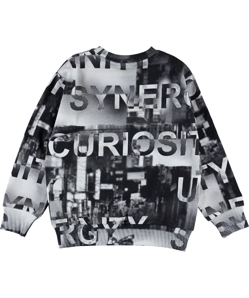 Mik - Grainy Text - Grå sweatshirt med text tryck