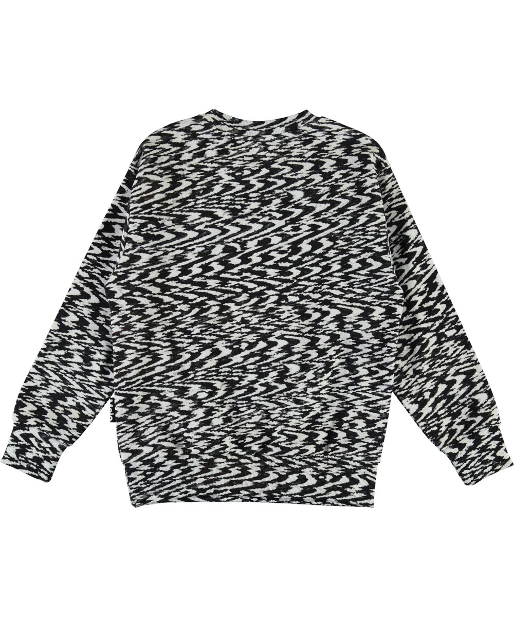 Mik - Interference - Ekologisk svart och vit sweatshirt