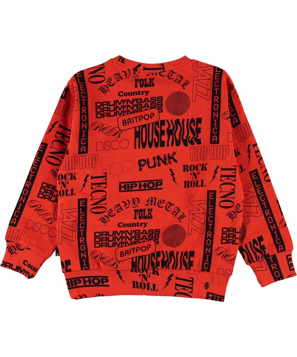 Mik - Music - Röd sweatshirt med musik tryck