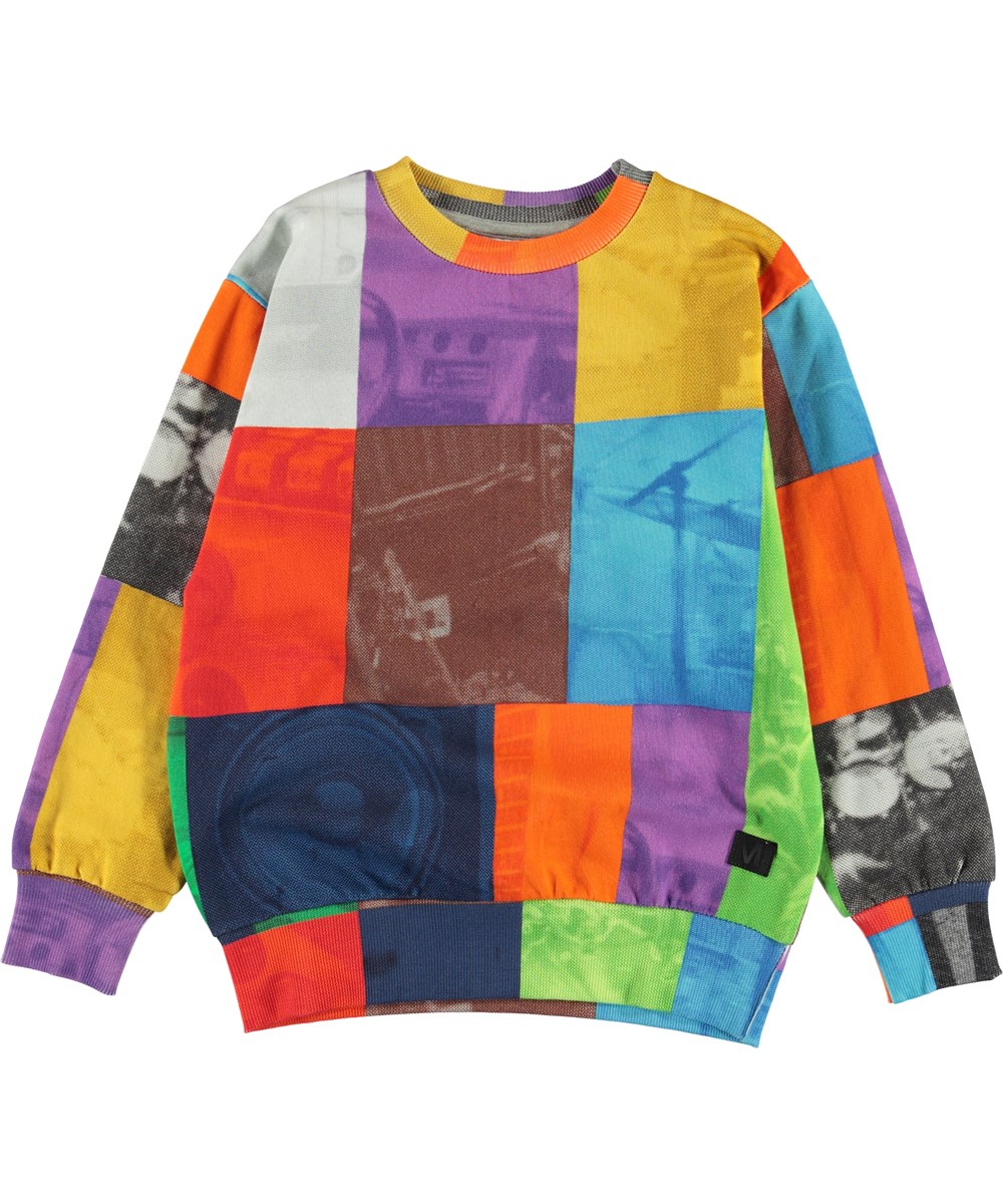 Mik - Music Patchwork - Sweatshirt med färgrika fält