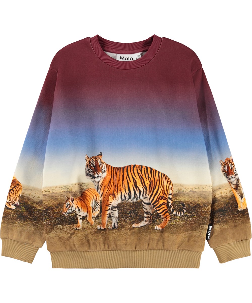 Miksi - Bengal Tiger - Sweatshirt för barn i ekologisk bomull med ett tigermönster