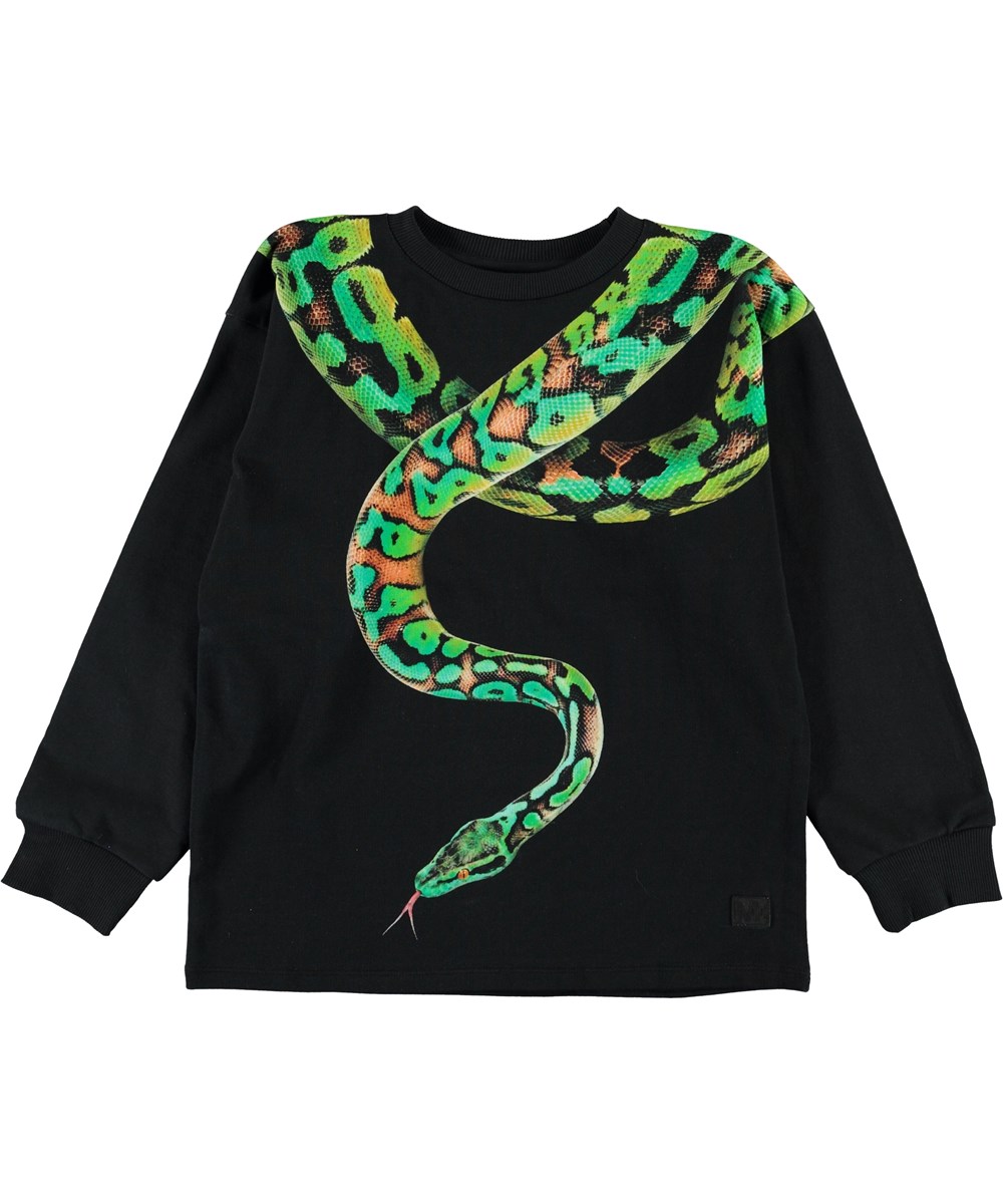 Million - Snake Charmer Green - Svart blus med orm tryck