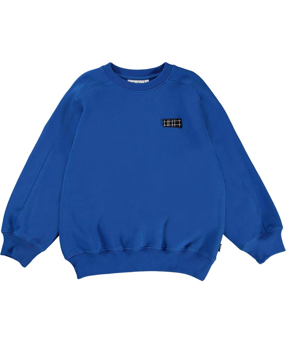 Mir - Royal Blue - Blå sweatshirt med broderipatch.