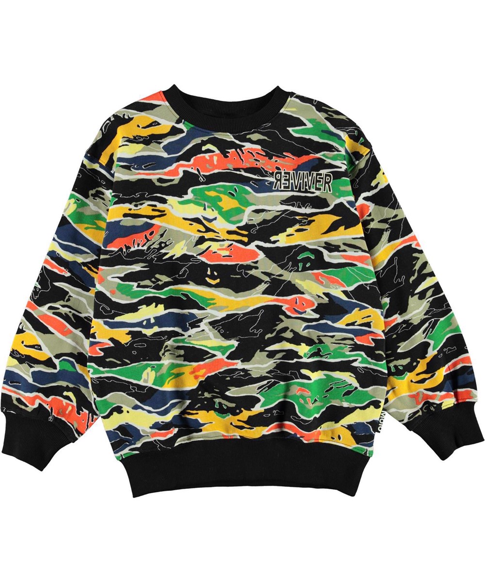 Monti - Colour Camo - Multifärgad camomönstrad sweatshirt.