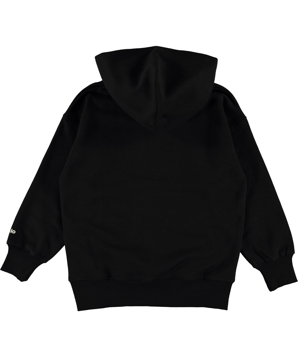 Moz - Black - Svart hoodie med texten emerging
