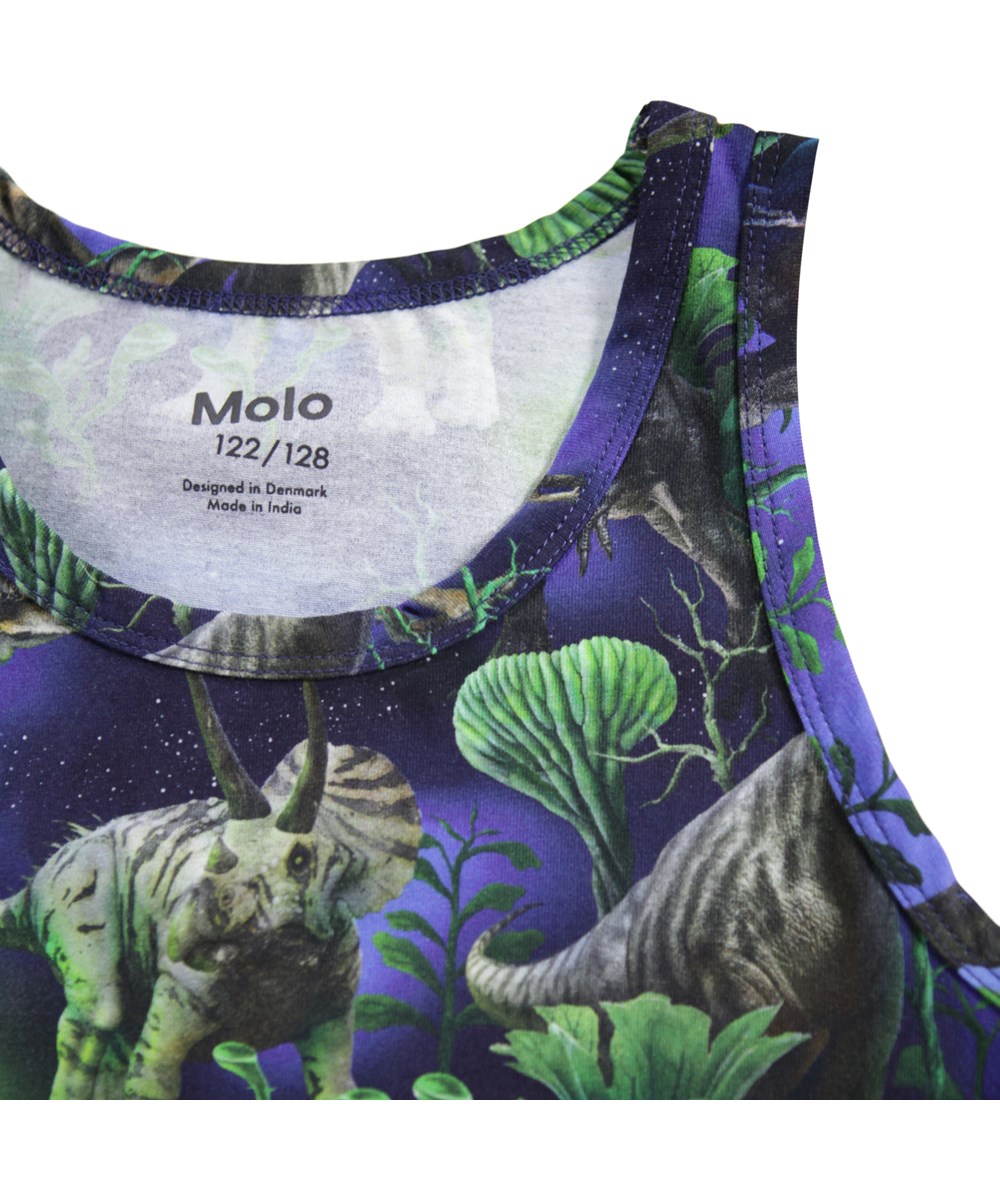 Jayden 2-pack - Dino Galaxy - 2-pack tank tops för barn med breda axelband och rund halsringning i mjuk ekologisk bomull.